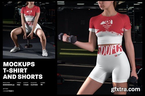 2 Mockups Sports Top and Shorts WXRJV9H