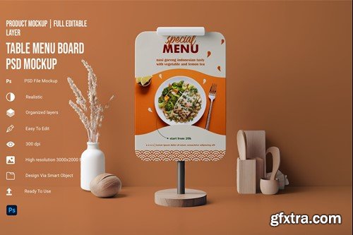 Table Menu Board Mockup GWDRSYC