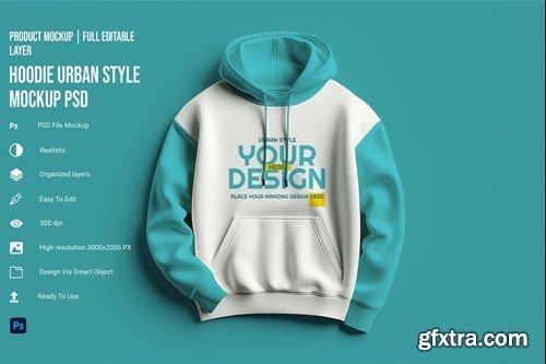 Hoodie Zipper Mockup 5LYGLWW