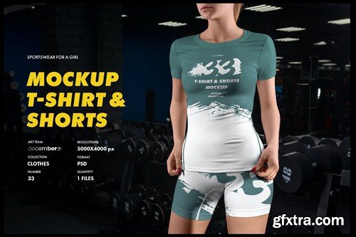 Sports T-Shirts and Shorts Mockup GQ8DGNZ