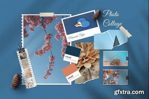 Polaroid Photo Collage Mockup Template X47A3ZP