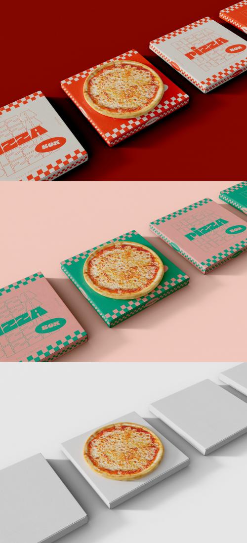 Square Pizza Boxes Mockup 641780432