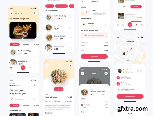 Foodline - Food Delivery App UI Kit Ui8.net