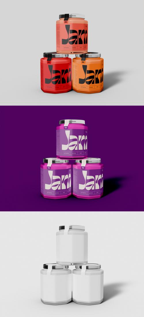 Stacked Jam Jars Mockup 641772977