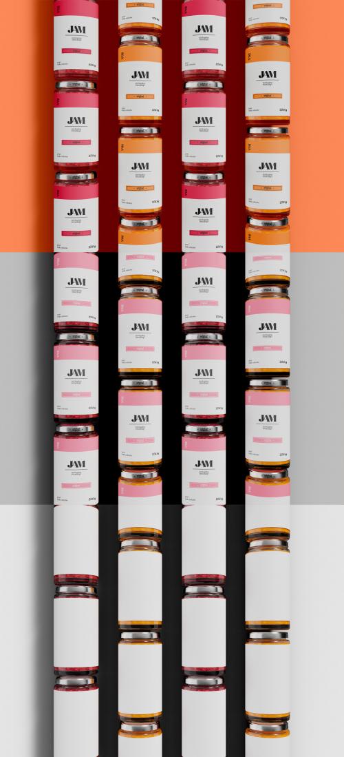 Mosaic Jam Jars Packaging Mockup 641772431