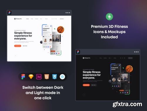 Fitness Pro: Website UI Kit Ui8.net