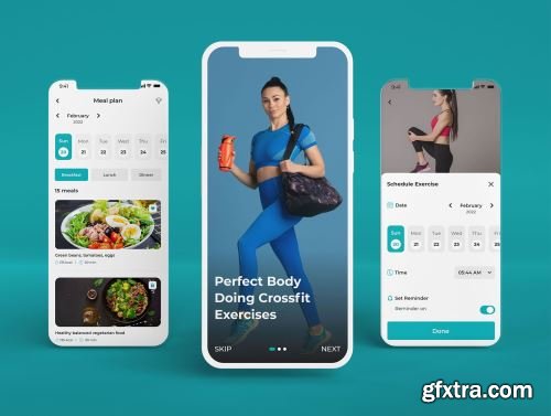 FitMeal - Workouts & Meal Planner | Fitness Mobile UI Kit Ui8.net