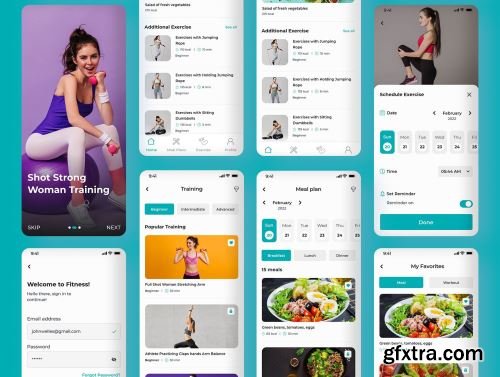 FitMeal - Workouts & Meal Planner | Fitness Mobile UI Kit Ui8.net