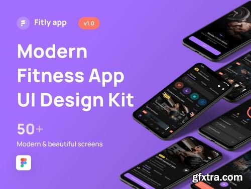 Fitly App - Modern Fitness App UI Design Kit Ui8.net