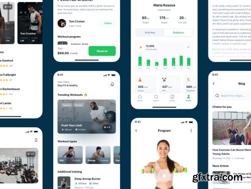 Fitline - Fitness & Workout App UI Kit Ui8.net