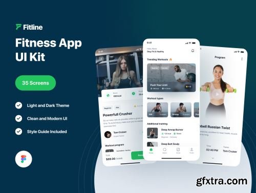 Fitline - Fitness & Workout App UI Kit Ui8.net