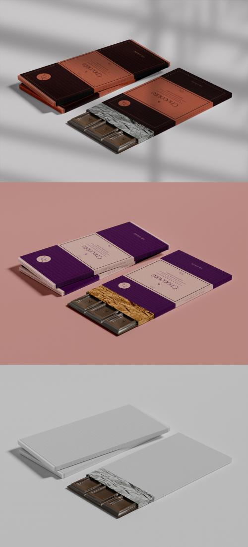 Three Chocolate Bars Wrapper Mockup 641769359