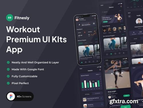 Fitnesly - Workout Premium UI KIts App Ui8.net