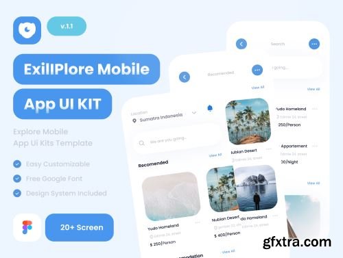 Exilplore-Explore Mobile App Ui Kits Template Ui8.net