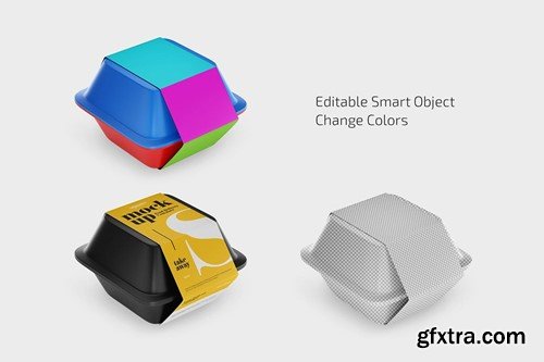 Square Food Delivery Container Mockup Set SXZ5NB6