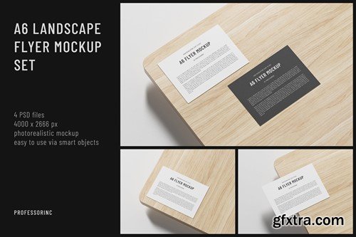 A6 Landscape Flyer Mockup Set HP4A4Z2