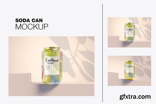 set Metal Cans Mockup G6H86U4