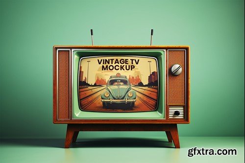 Vintage TV Mockup UH9U7ZS