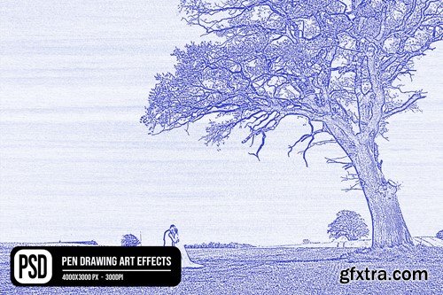 Pen Drawing Art Photo Effects QLFW6BL