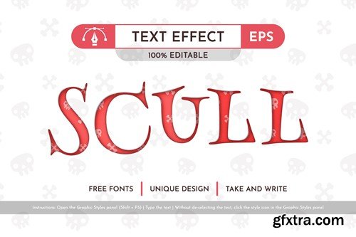 Scull - Editable Text Effect, Font Style E2HGYK2