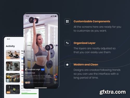 FitGo - Fitness and Health App UI Kit Ui8.net