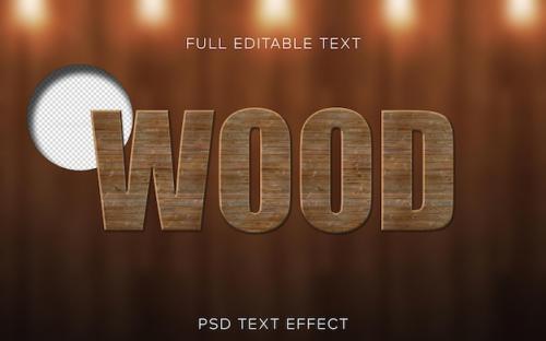 Premium PSD | Wood text style effect psd template Premium PSD