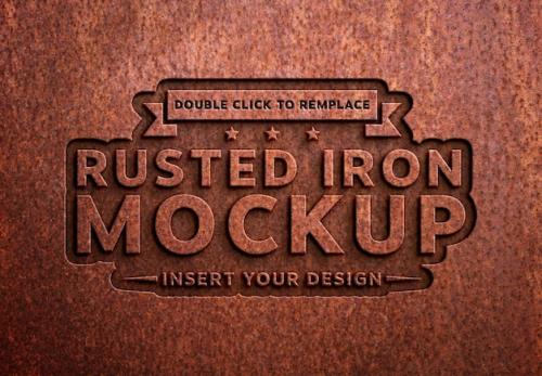 Premium PSD | Rusted metal text effect mockup Premium PSD