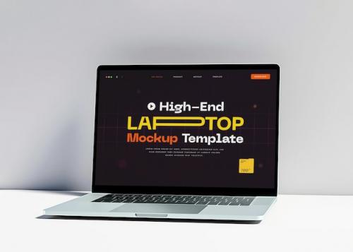 Premium PSD | Customizable laptop mockup in front view Premium PSD