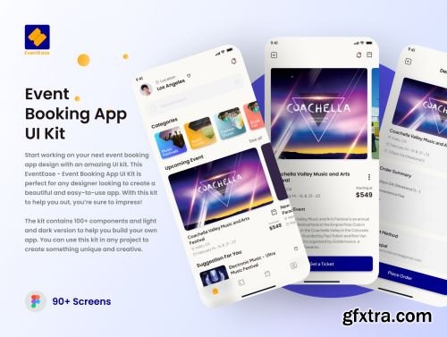 EventEase - Event Booking App UI Kit Ui8.net