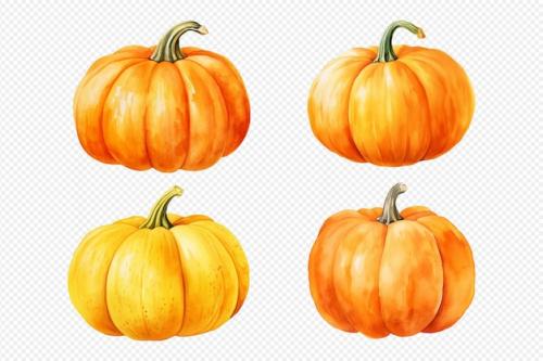 Premium PSD | Set of pumpkins watercolor Premium PSD