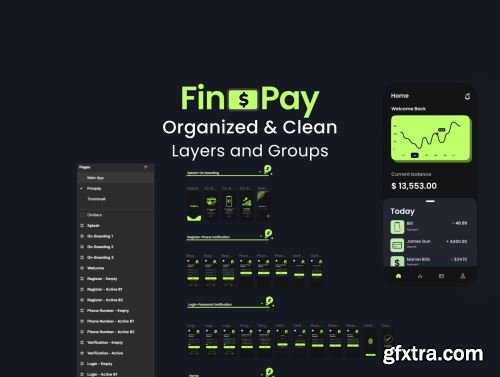 Finopay - Fintech Mobile App UI KIT Ui8.net