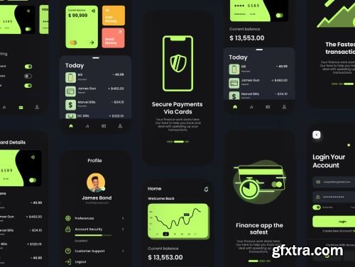 Finopay - Fintech Mobile App UI KIT Ui8.net