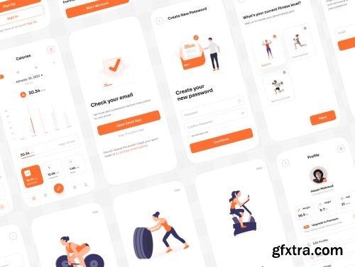 Fitnex - Fitness Mobile App UI Kit Ui8.net