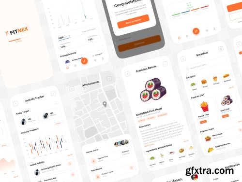 Fitnex - Fitness Mobile App UI Kit Ui8.net