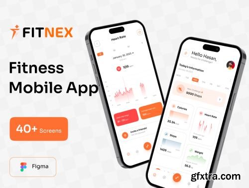 Fitnex - Fitness Mobile App UI Kit Ui8.net