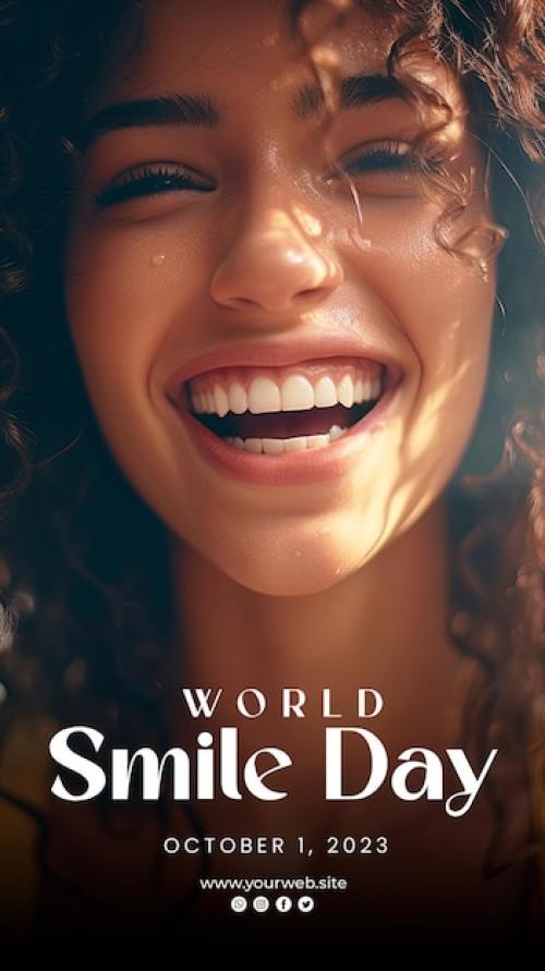 Premium PSD | World smile day background and smile day poster Premium PSD