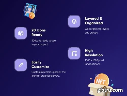 Enefty - NFT 3D Icon Set Ui8.net