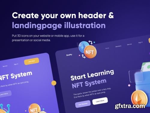 Enefty - NFT 3D Icon Set Ui8.net