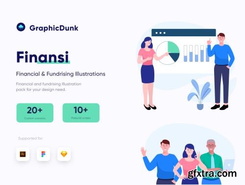 Finansi - Financial & Fundrising Illustrations Ui8.net