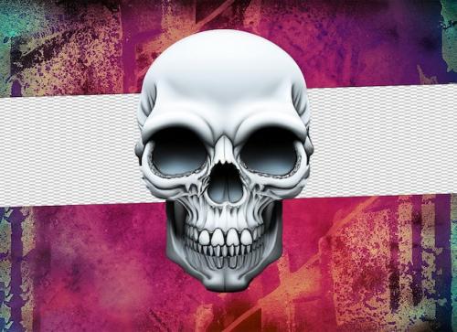 Premium PSD | White gloomy skull Premium PSD