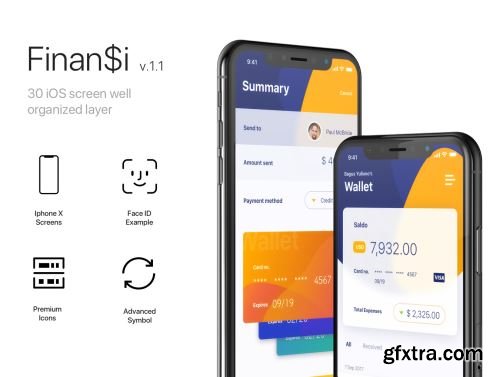 Finansi iOS UI Kit Ui8.net