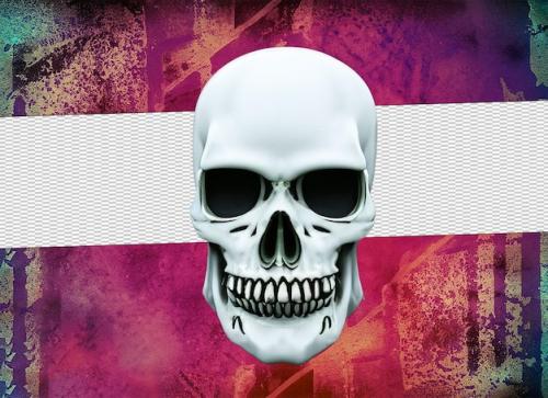 Premium PSD | White gloomy skull Premium PSD