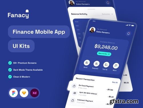 Fanacy - Finance Mobile App UI KIts Ui8.net