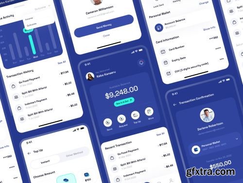 Fanacy - Finance Mobile App UI KIts Ui8.net