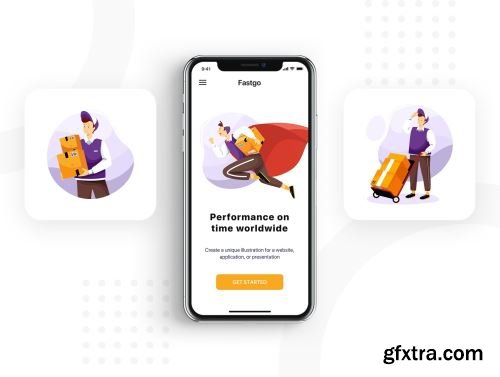 FASTGO - Delivery Service Illustrations Ui8.net