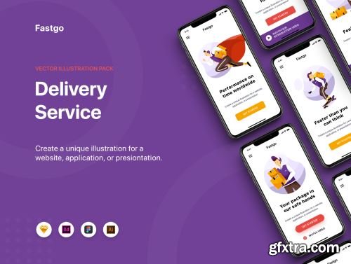 FASTGO - Delivery Service Illustrations Ui8.net