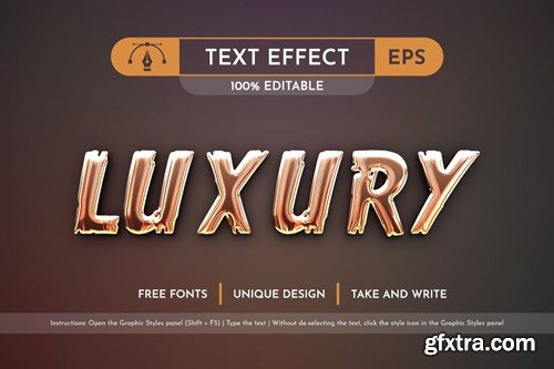Liquid Gold - Editable Text Effect, Font Style F48LCG5