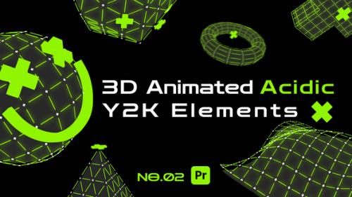 Videohive - 3D Animated Acidic Y2K Elements V.2 For Premiere Pro - 48590169 - 48590169