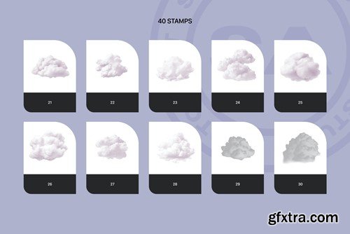 Realistic Clouds Stamps for Procreate V3RP5KT