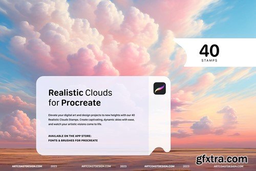 Realistic Clouds Stamps for Procreate V3RP5KT